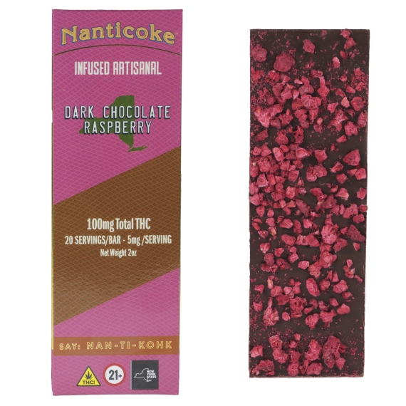 Photograph of product: Nanticoke Dark Chocolate Raspberry 100mg