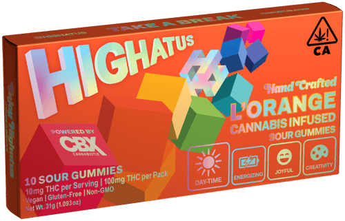 Photograph of product: Highatus - L'Orange (s) - Sour Gummies - 100mg