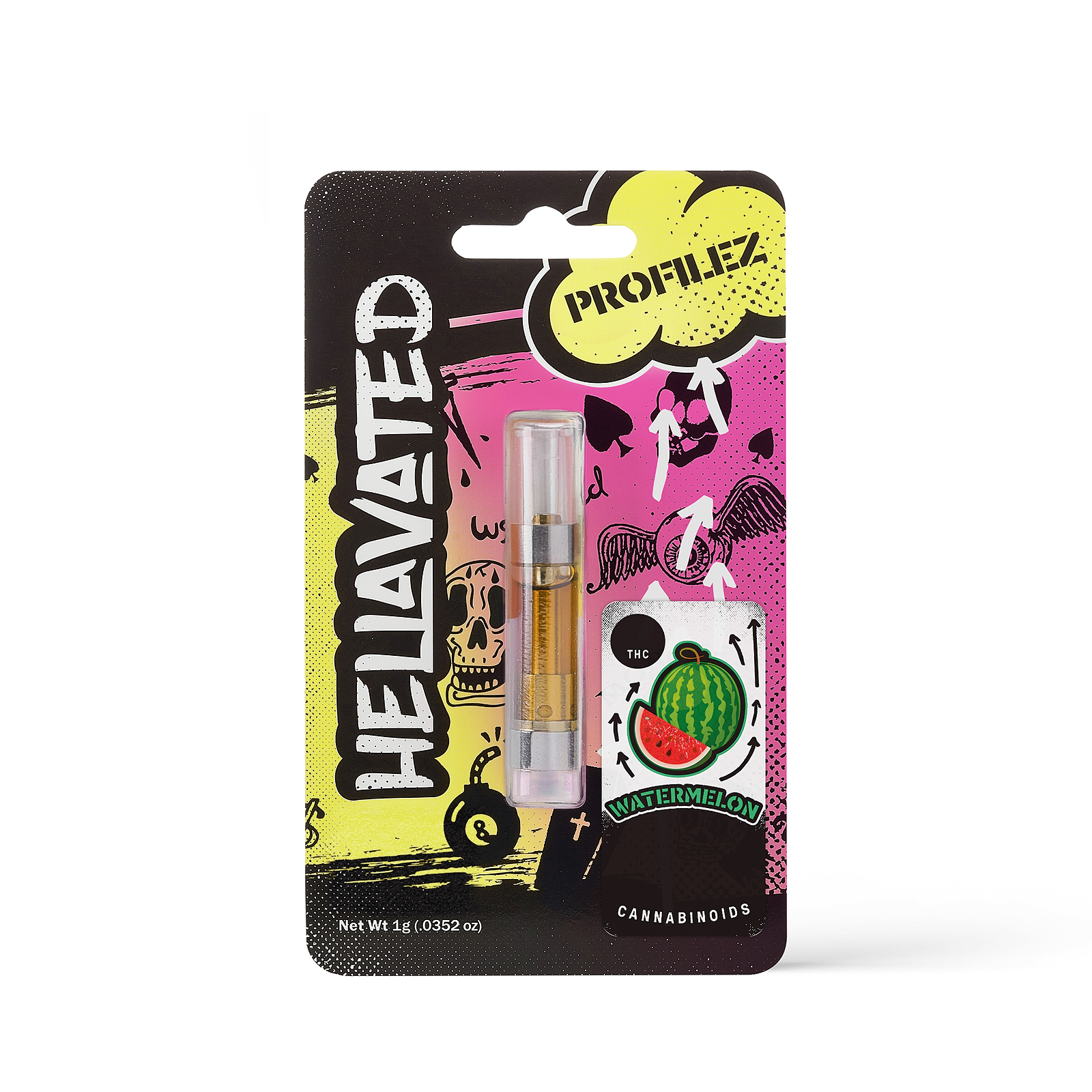 Photograph of product: Hellavated Distillate Cartridge - Water'Yer Melon (1g)