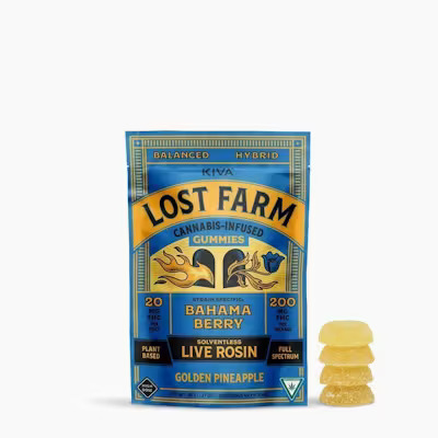 Photograph of product: Lost Farm - 200MG Gummies - Golden Pineapple