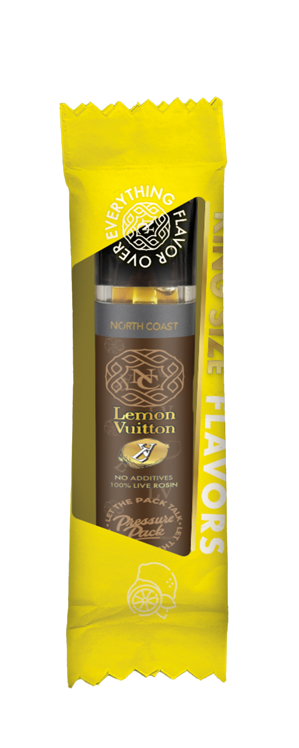 Photograph of product: North Coast x Pressure Pack- Lemon Vuitton au chocolat Rosin Vape