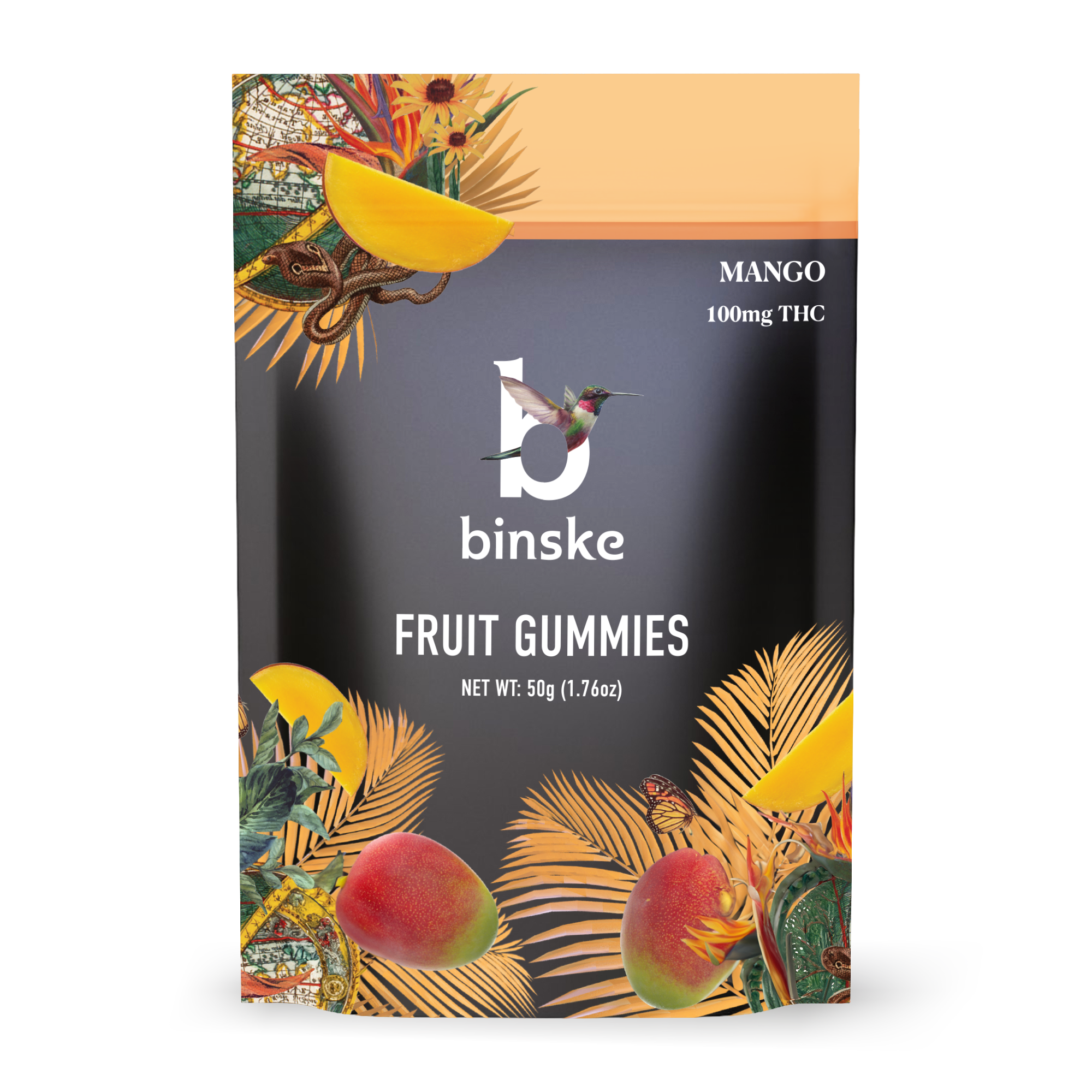 Photograph of product: Binske - Mango - 10pk 100mg Gummies