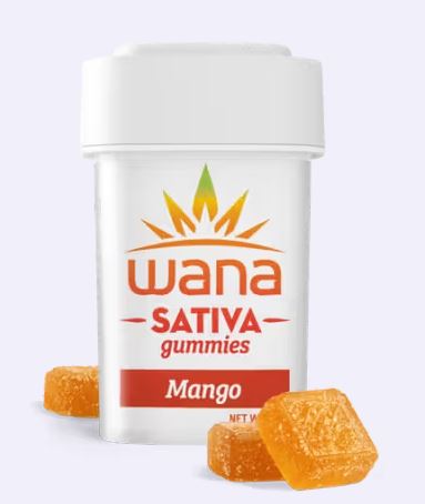 Photograph of product: WANA ORGANIC SOUR MANGO 10PK GUMMIES 100MG