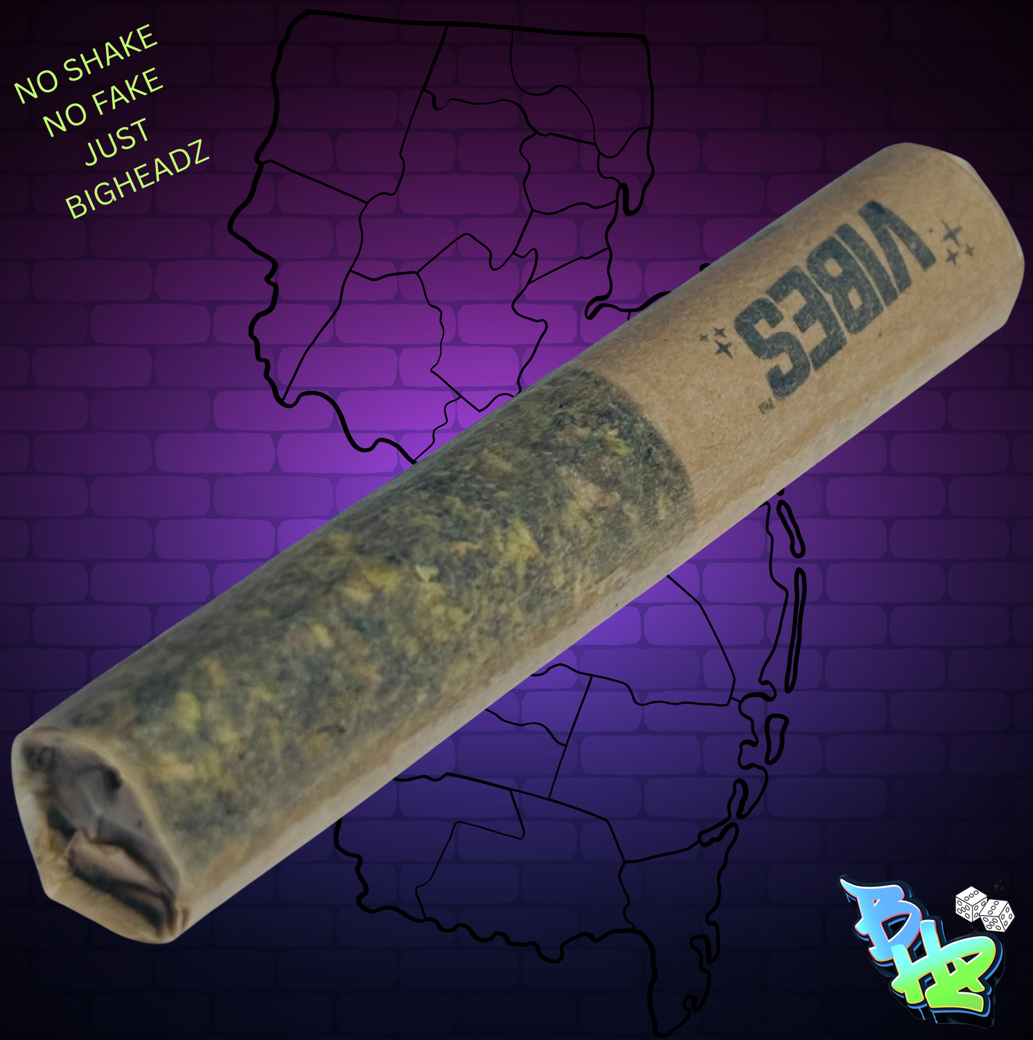 Photograph of product: Bigheadz - Royal Blue Dream - Cali Pre-Roll - 1g