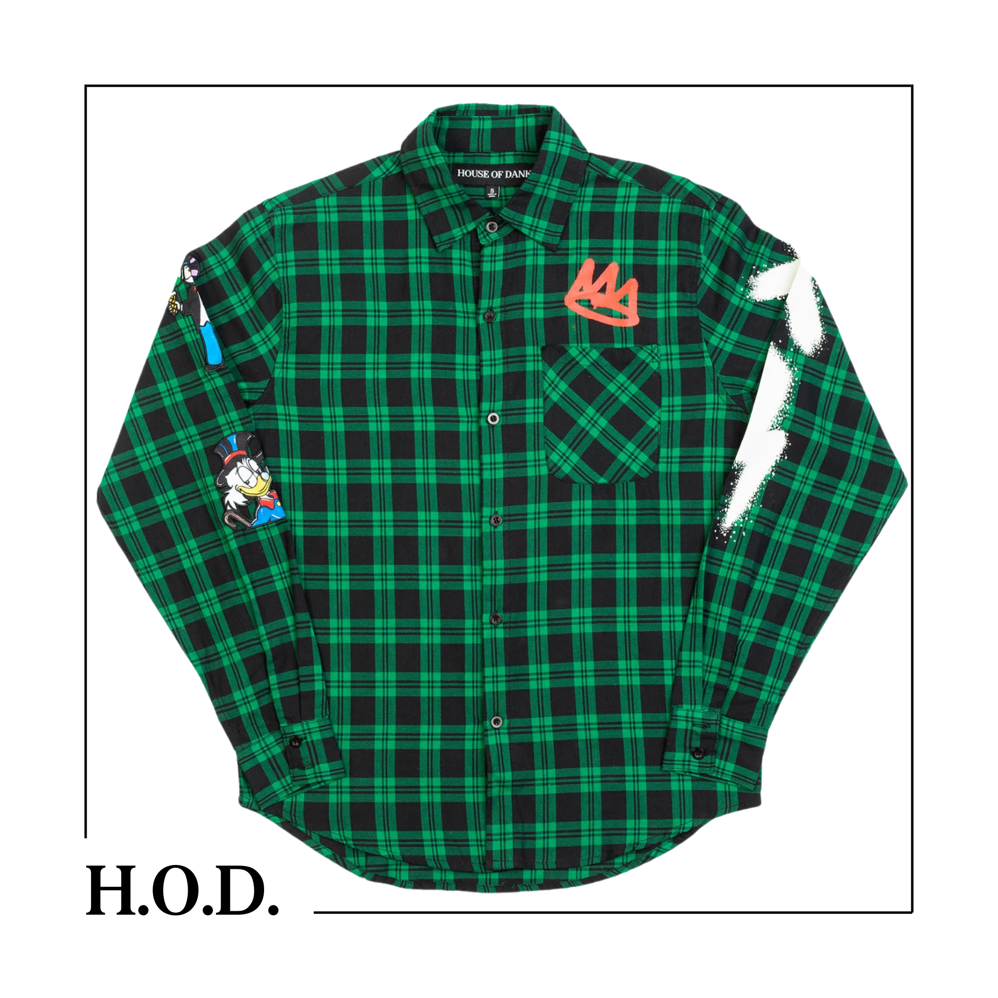 Photograph of product: H.O.D. x OG Comfy Green Street Art Flannel XS