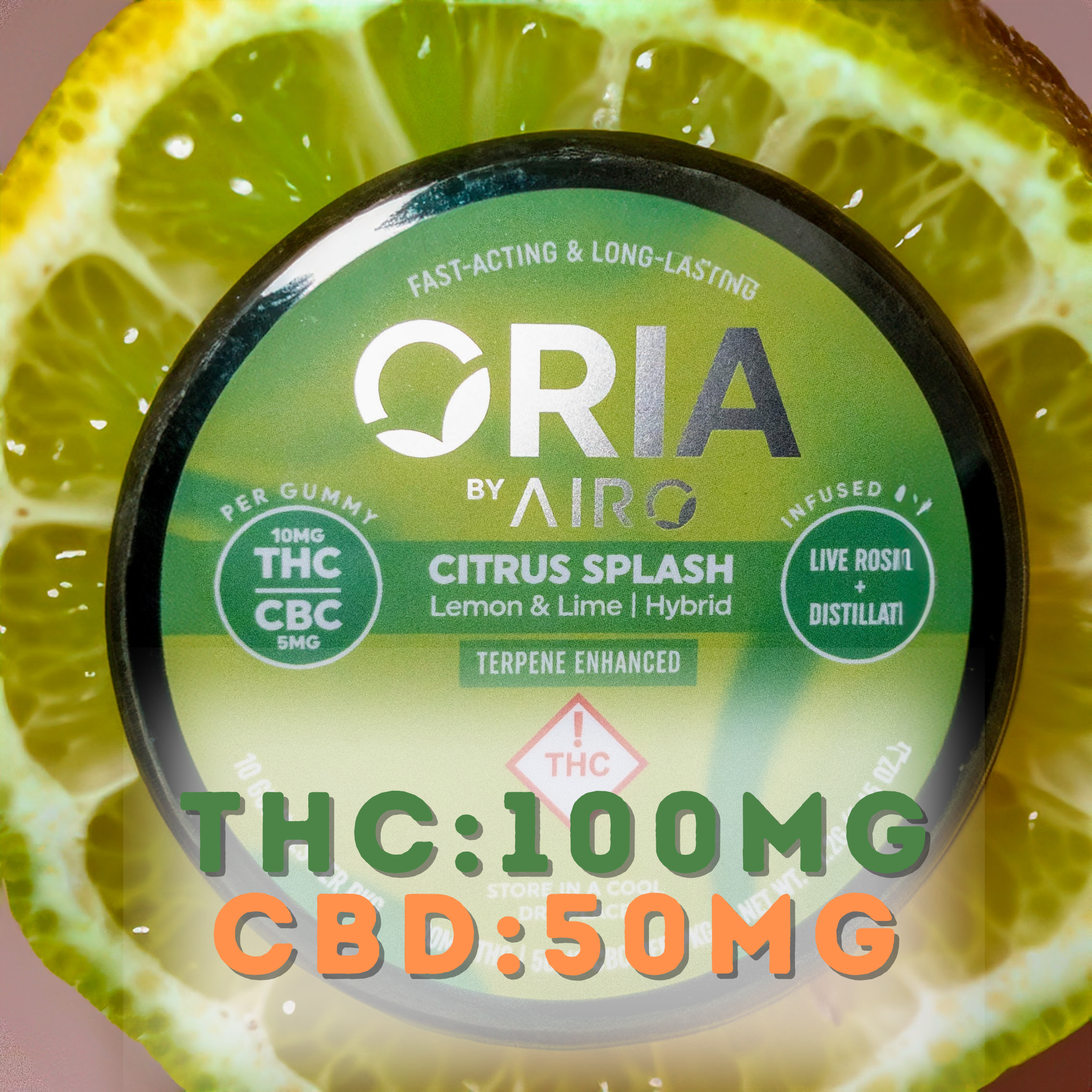 Photograph of product: Oria - Citrus Splash 100mg Gummies
