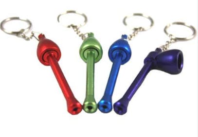 Photograph of product: Metal Mushroom Keychain Pipe | 3.5" Assorted Colors