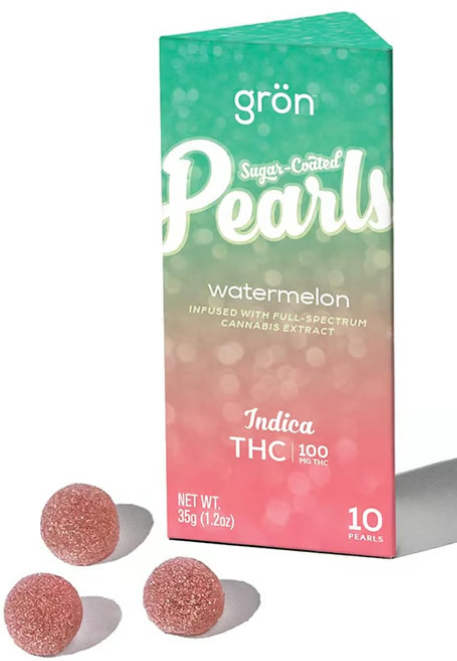 Photograph of product: Watermelon (I) Gron | 10 Pack Pearl Gummies (100mg)