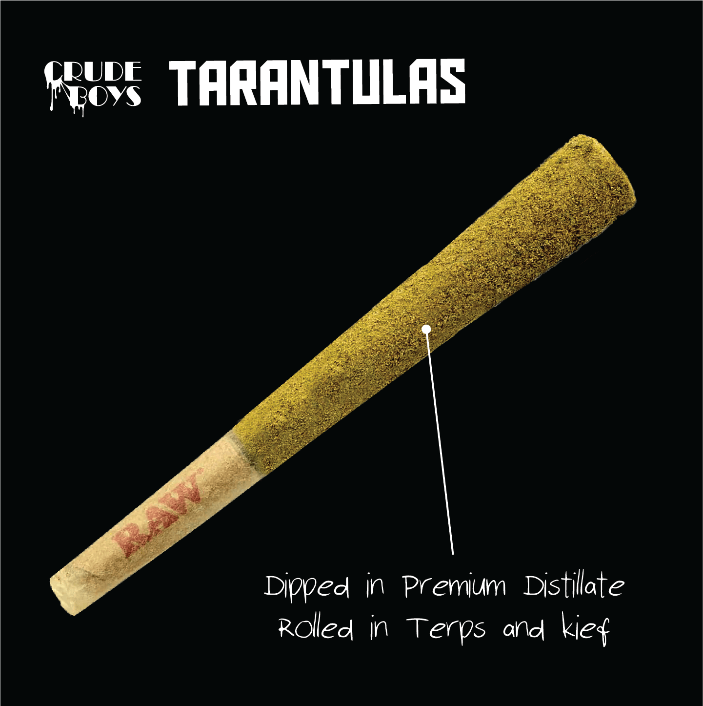 Photograph of product: Crude Boys | Apple Jaxx | Tarantula Infused Pre Roll | 1.1g | Oui'd