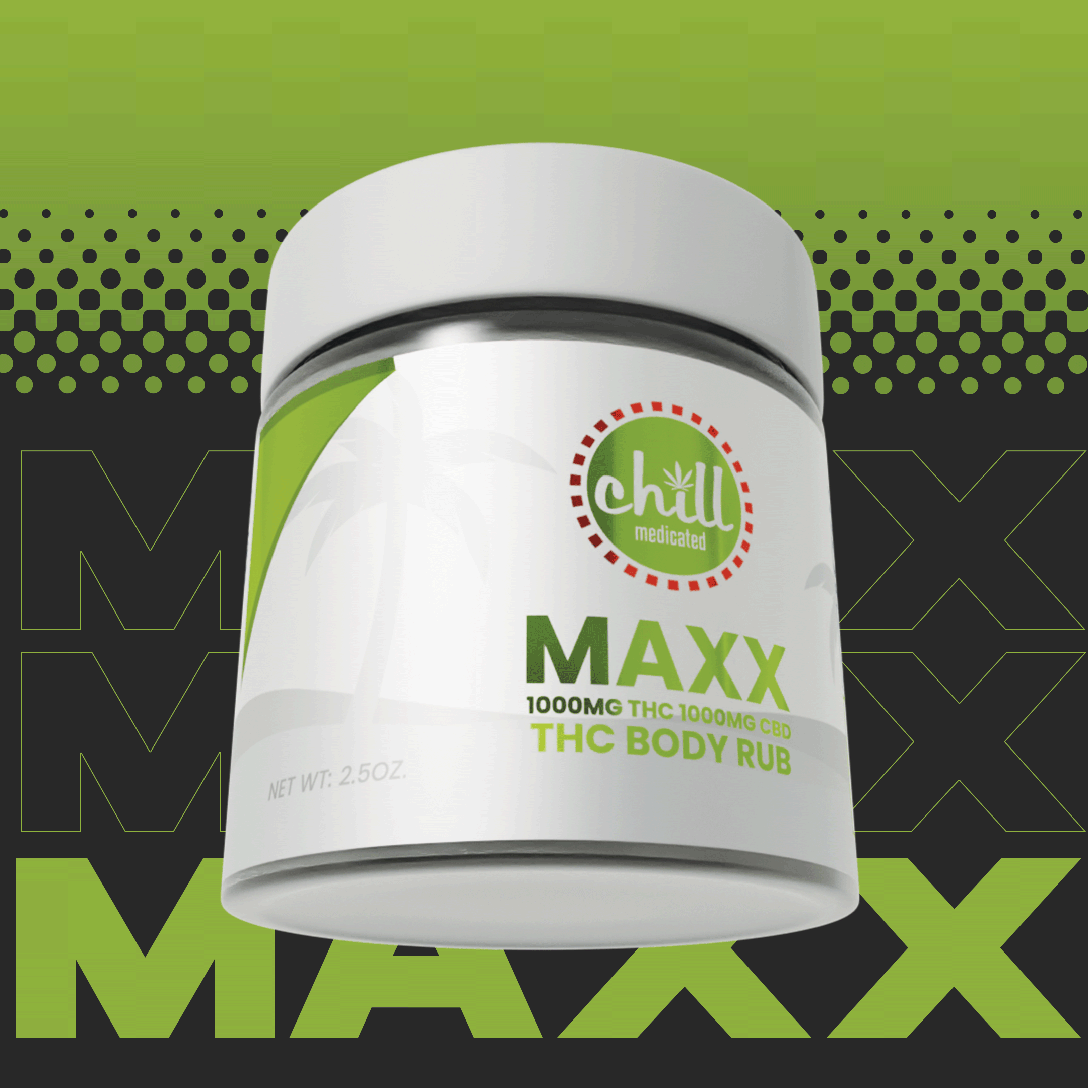 Photograph of product: Chill Medicated - 1000mg TH-oui:1000mg CBD Topical - Maxx