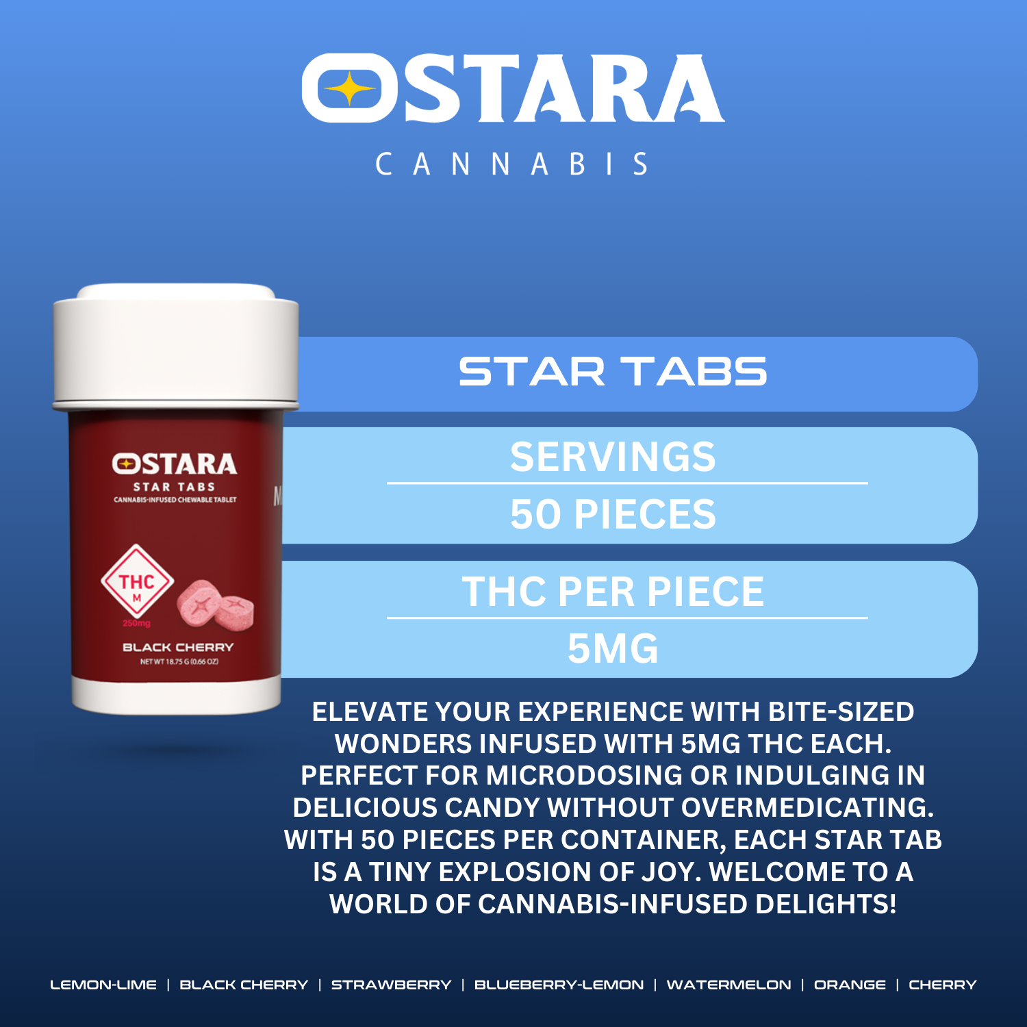 Photograph of product: Black Cherry Star Tabs | 250mg