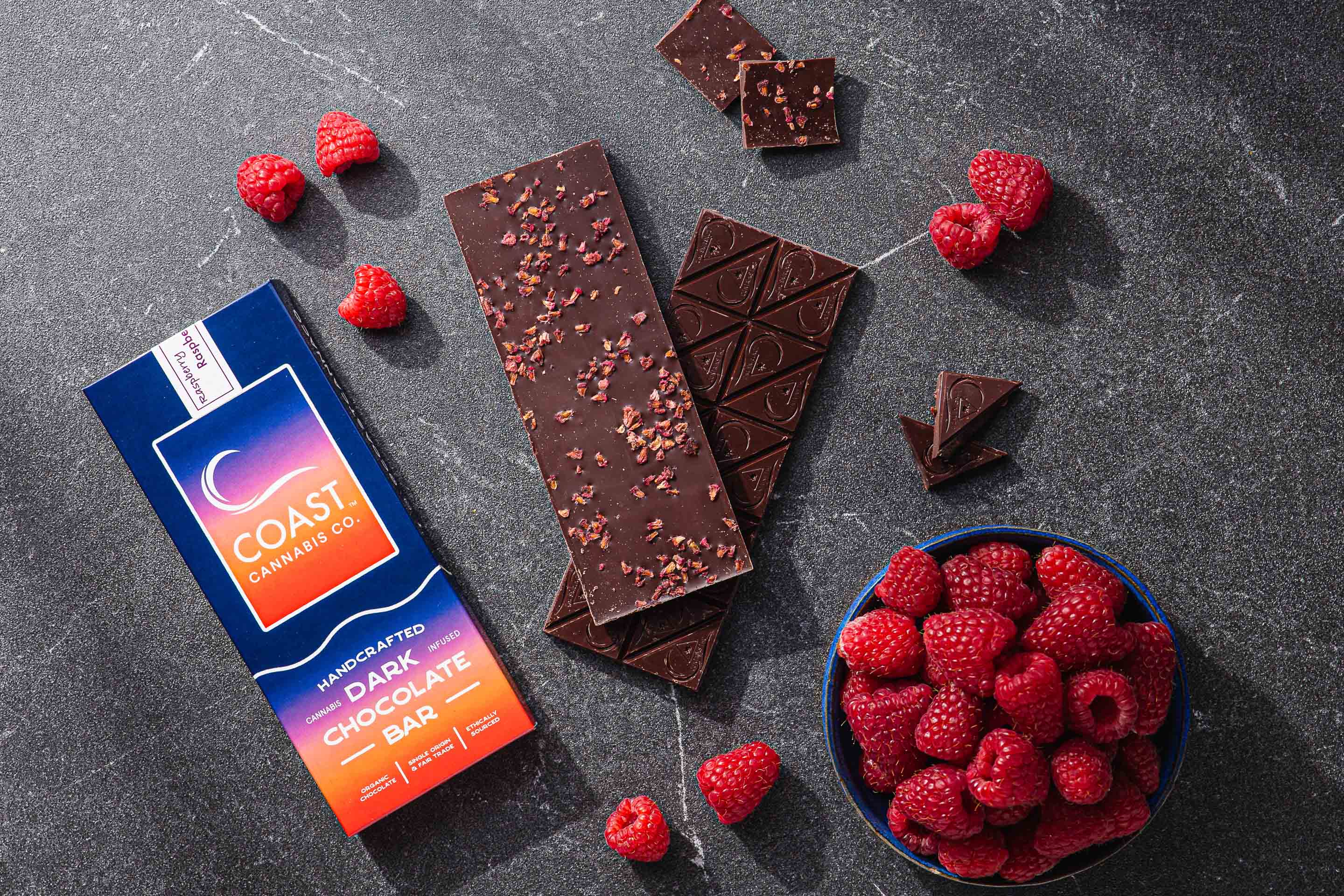 Photograph of product: Coast | Dark Chocolate Raspberry | 100mg