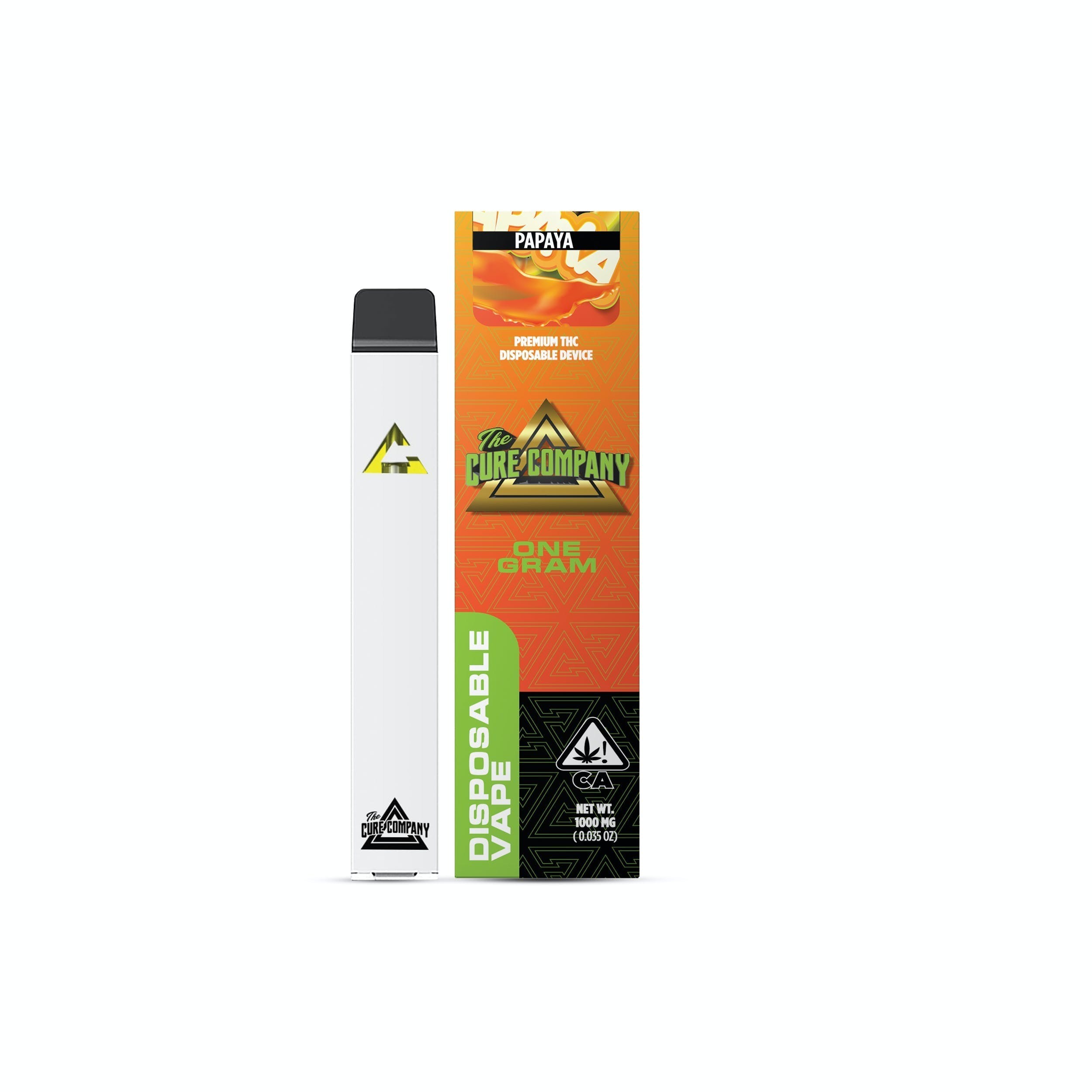 Photograph of product: 1G The Cure Company Disposable Vape- Papaya $25