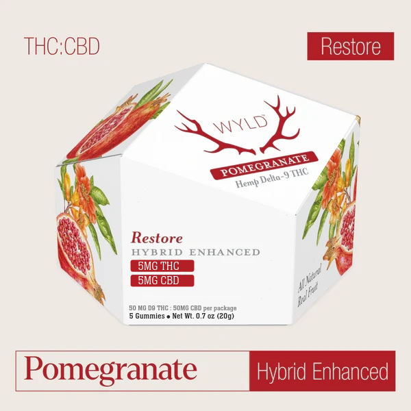 Photograph of product: Hybrid Enhanced | Pomegranate | 5mg | 5mg CBD