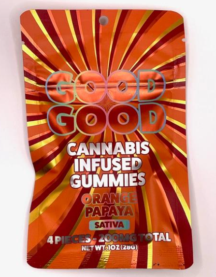 Photograph of product: Good Good Gummies - 4pc x 200mg - Orange Papaya (S)