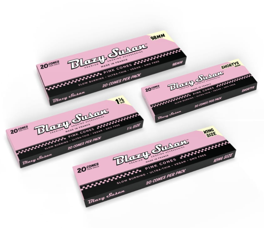 Photograph of product: Blazy Susan Pink Paper 53mm Cone - 20 Count