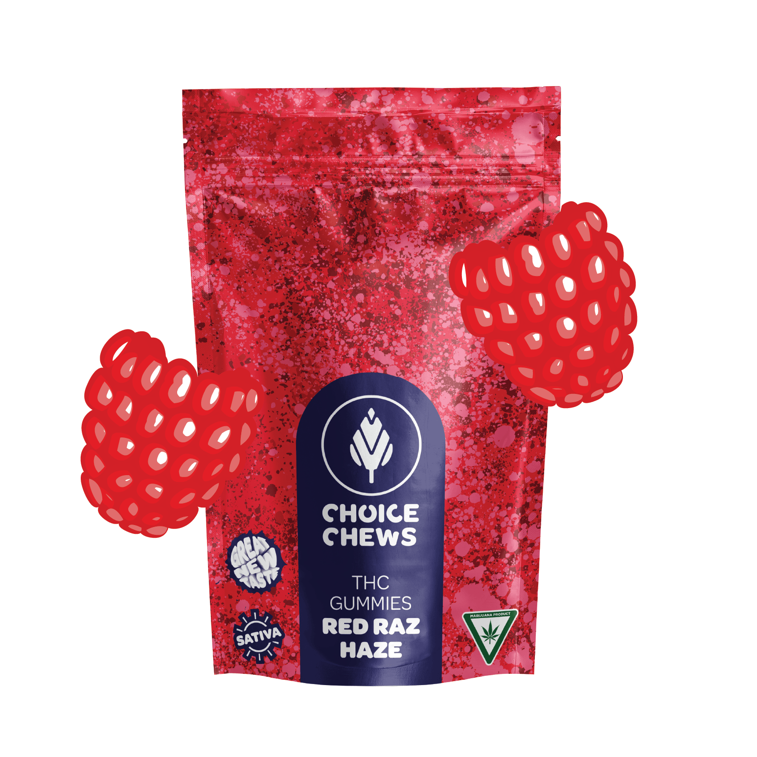 Photograph of product: Choice Chews - Red Raz Haze - Gummies - 100mg - Oui'd