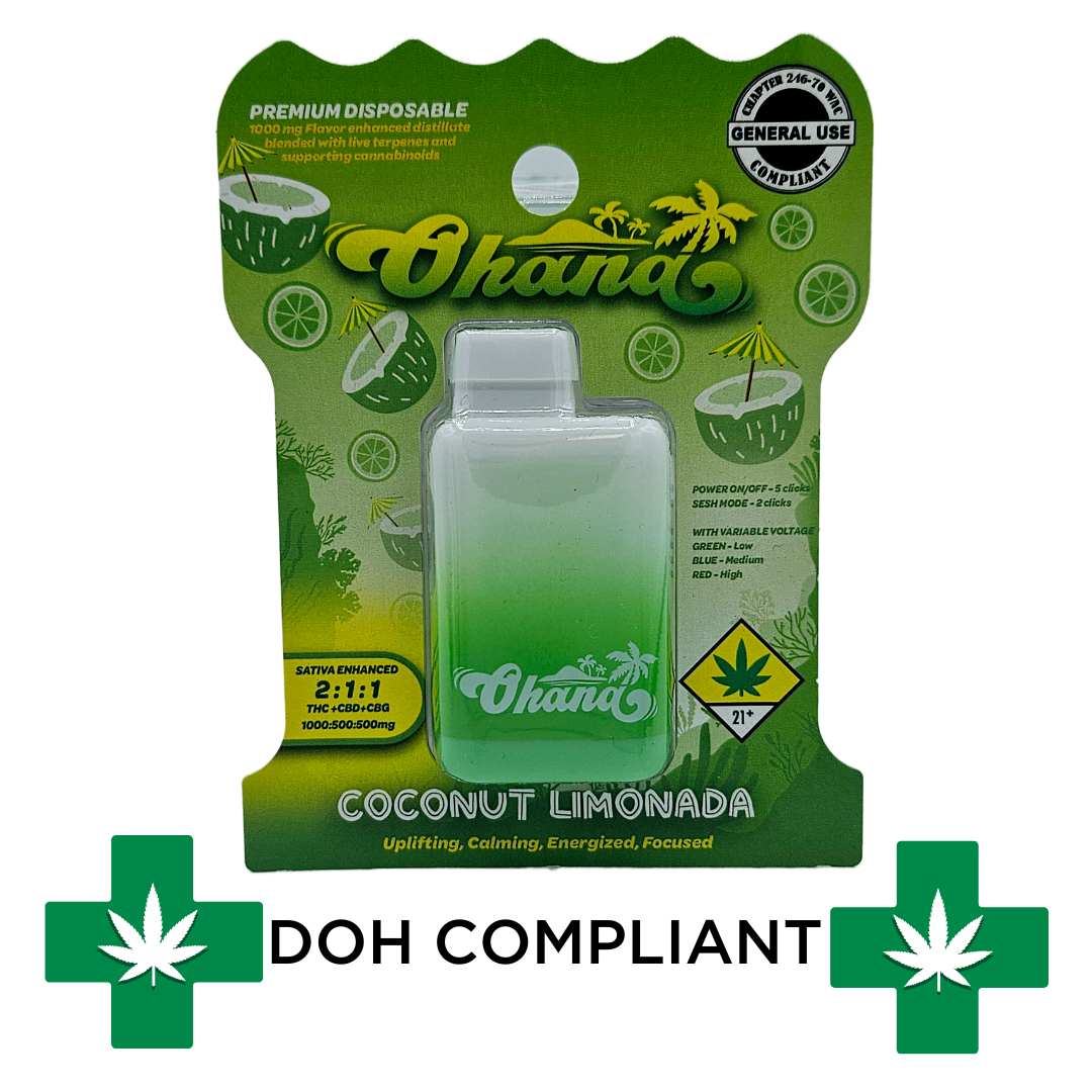 Photograph of product: DOH | Coconut Limonada 2:1:1 CBD/CBG Disposable | 2g