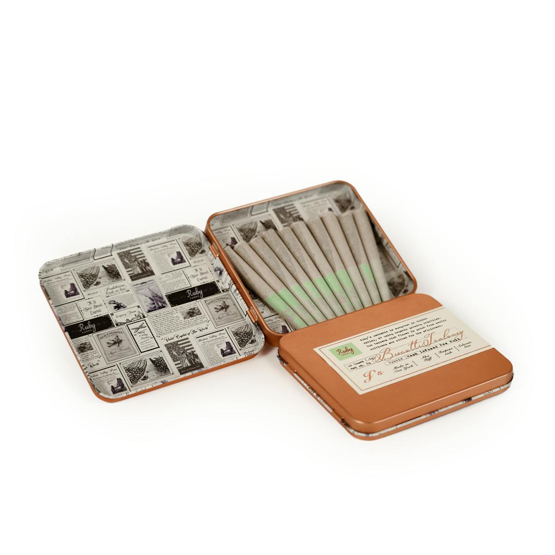 Photograph of product: Ruby Farms | Biscotti Jealousy | Hybrid | Ruby's Doobies | 10 Pack au chocolat Infused Pre-Roll