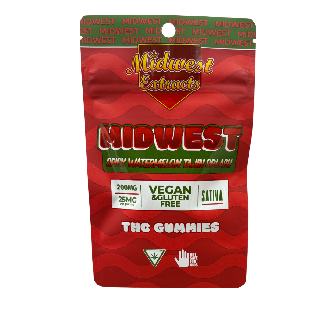 Photograph of product: Midwest Extracts - 200mg Gummies - Spicy Watermelon Tajin