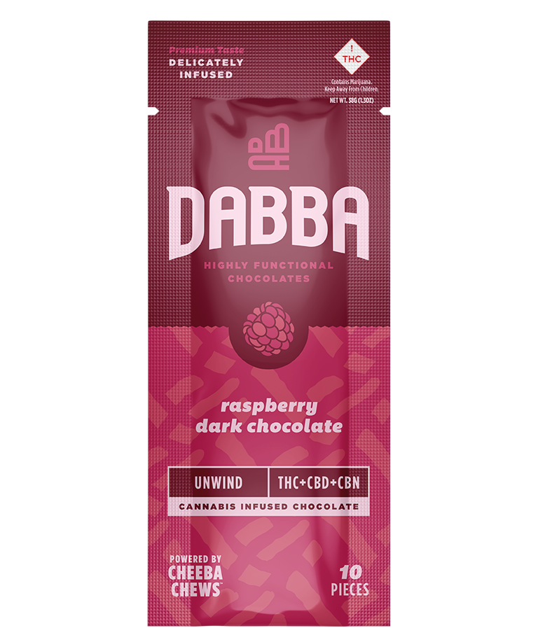 Photograph of product: Dabba Raspberry Dark Chocolate: Unwind