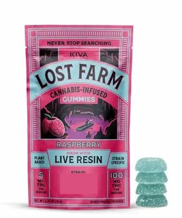 Photograph of product: Lost Farm - Raspberry/Sunset Mintz - 10pk -  Live Resin Edibles