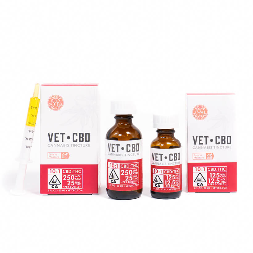 Photograph of product: 10:1 VetCBD Tincture (Extra Strength) CBD:250mg TH-oui:25mg 2oz/60ml $67
