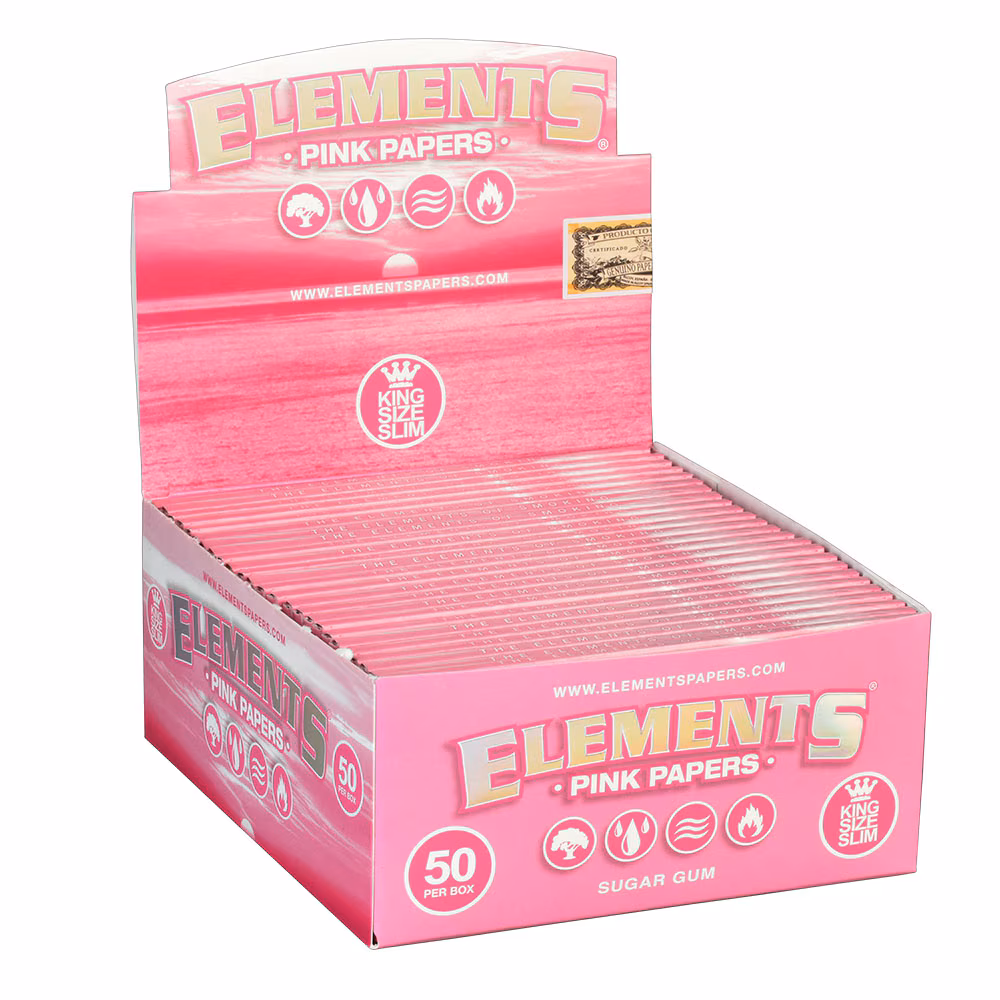 Photograph of product: Accessories - Elements - Pink King Size Slim Rolling Papers