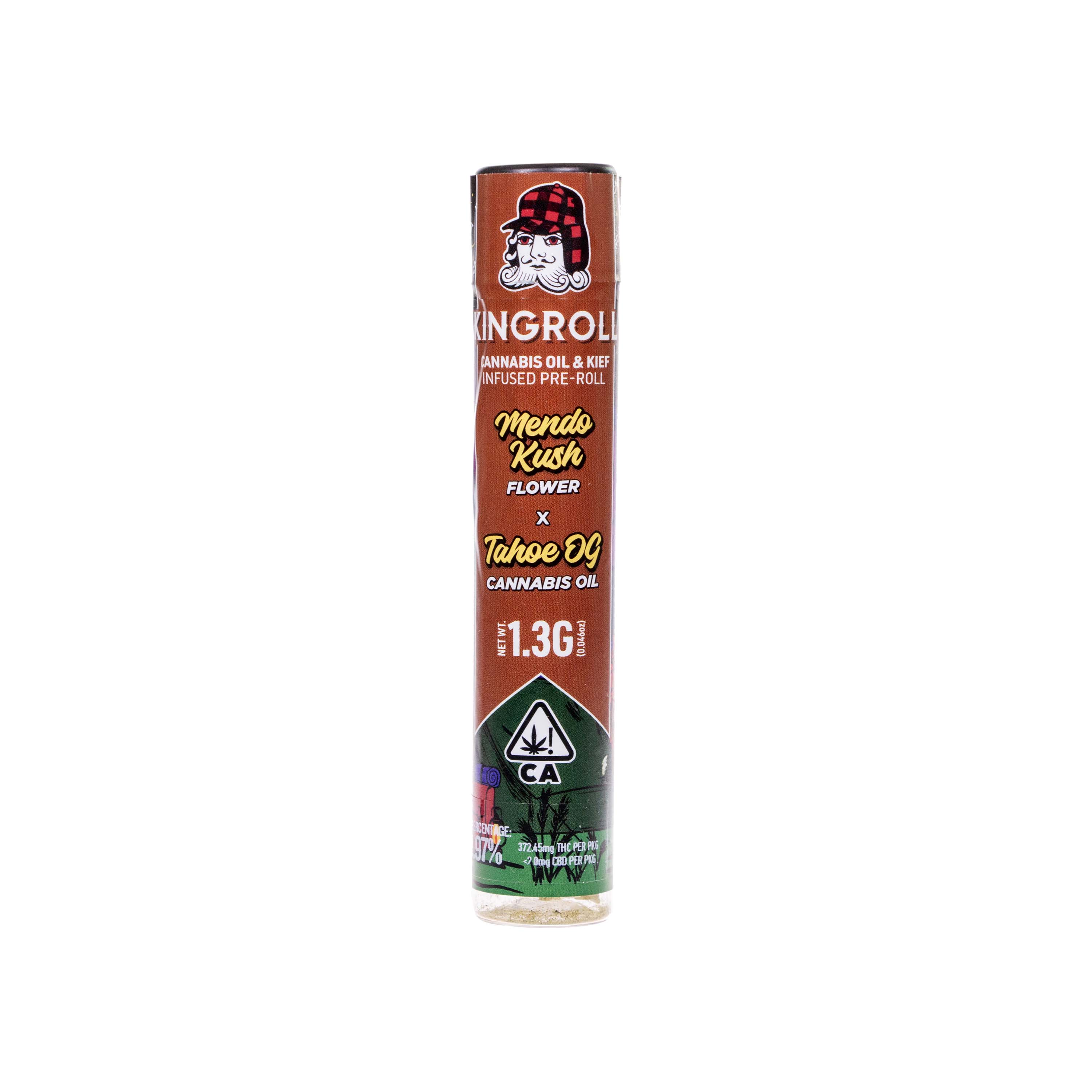 Photograph of product: Kingroll | Mendo Kush x Tahoe OG Infused Pre-roll (1.3g)