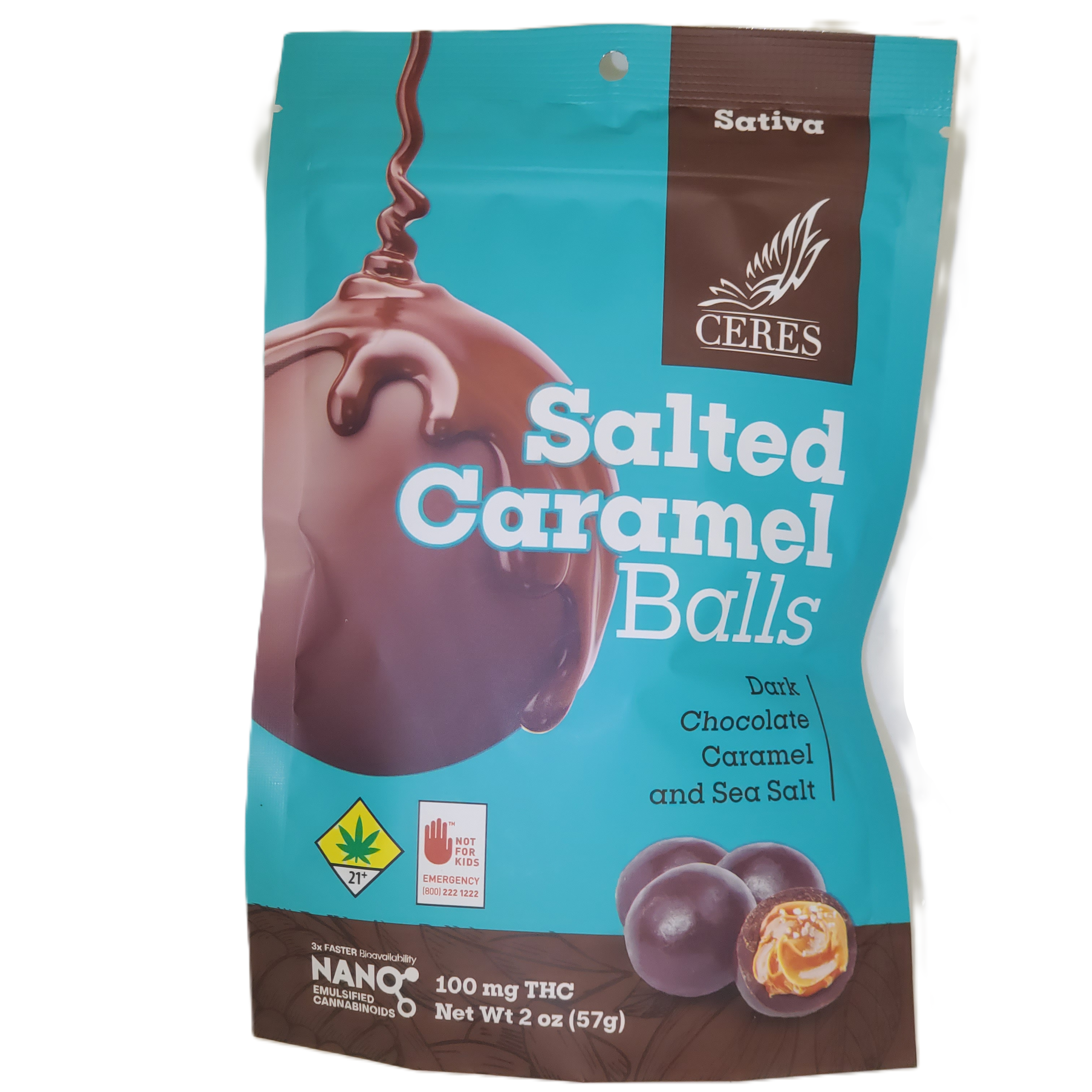 Photograph of product: Ceres Chocoballs Oui'd Caramel 10pk 100mg