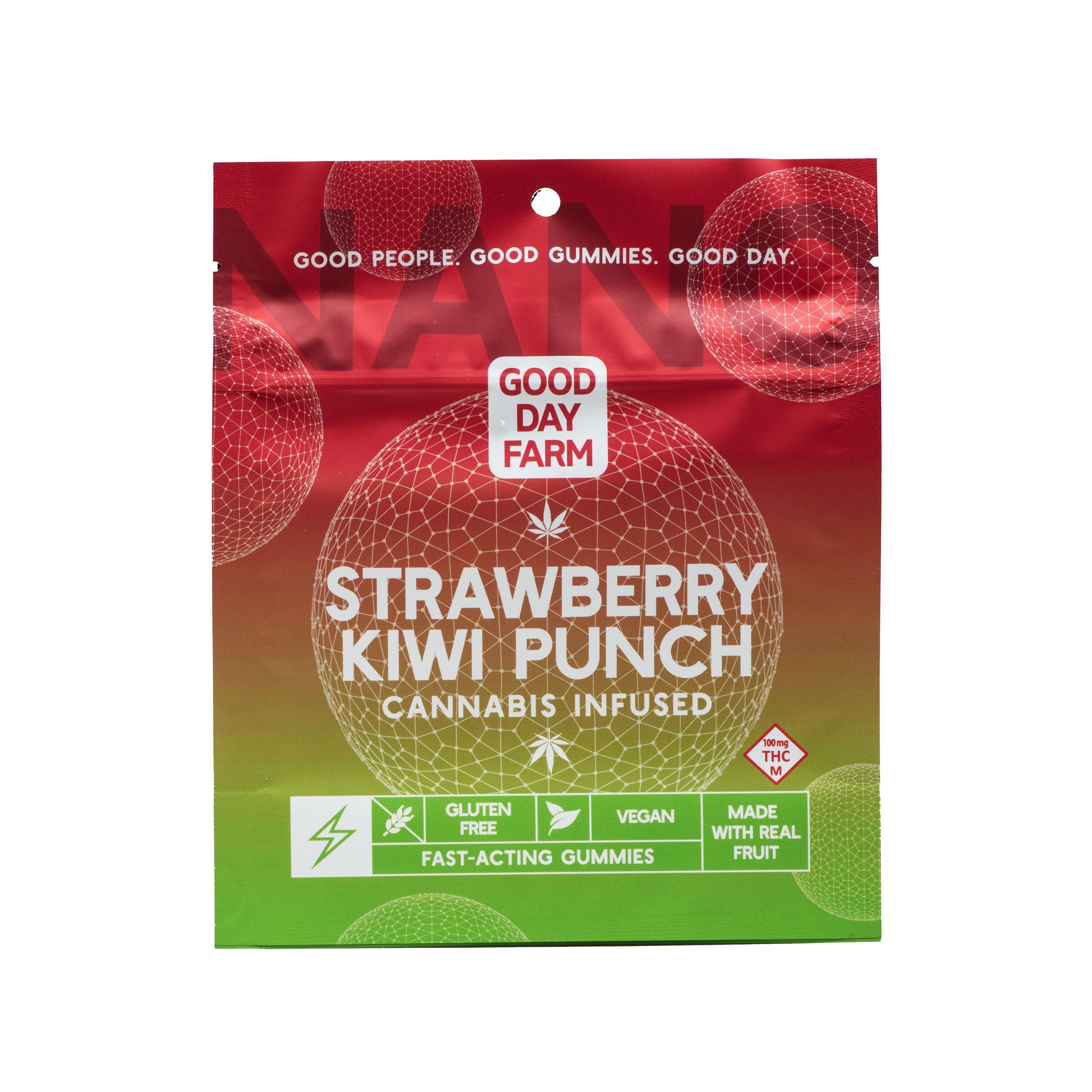 Photograph of product: Good Day Farm | Nano Gummies | Strawberry Kiwi Punch 100mg