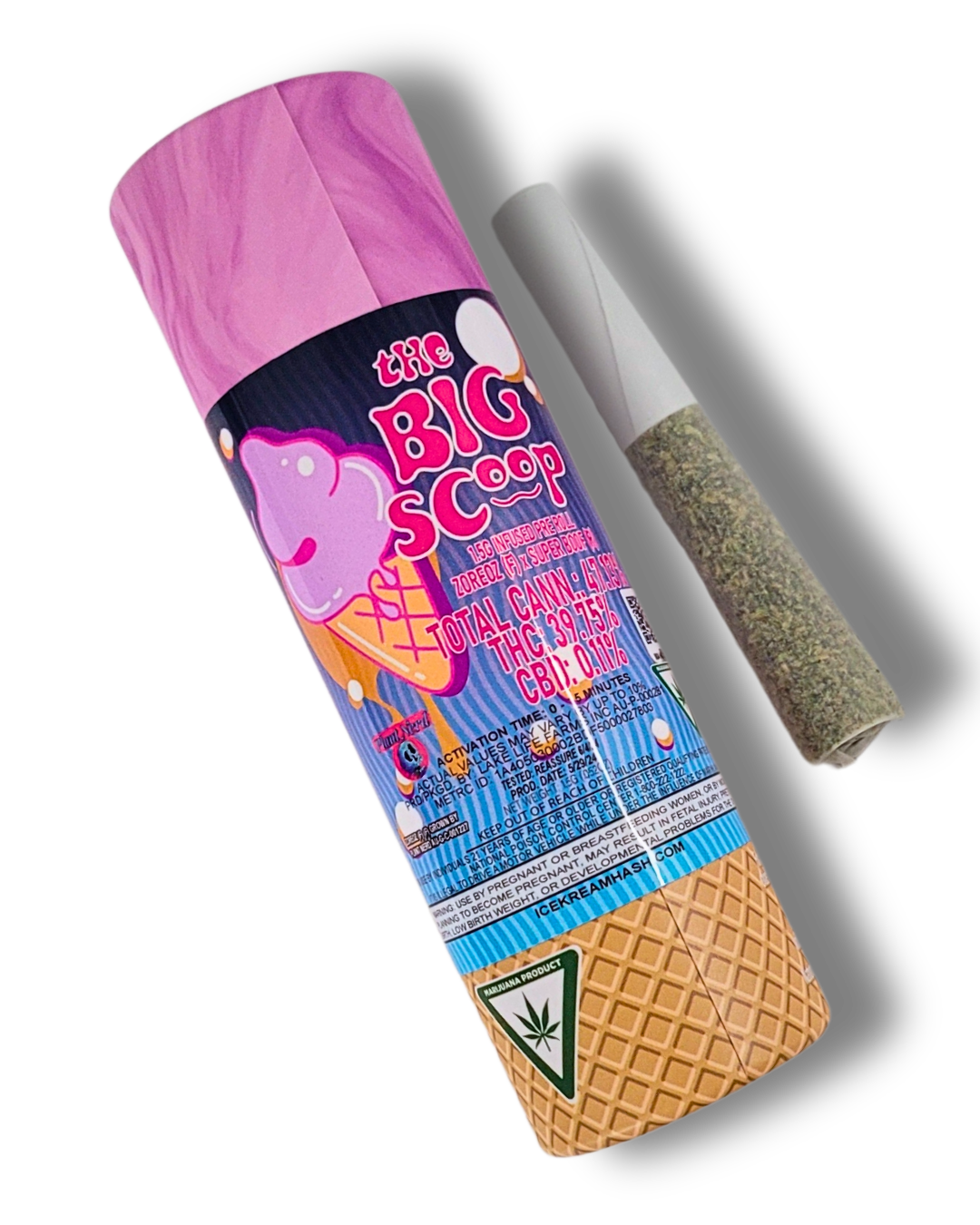 Photograph of product: Ice Kream au chocolat x Plant Nerd The Big Scoop Rosin Infused Pre-Roll | 1.5g