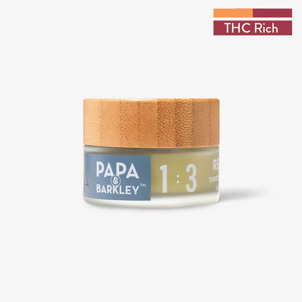 Photograph of Product: THC Rich 1:3 CBD:THC Releaf BALM 50ml - Papa & Barkley
