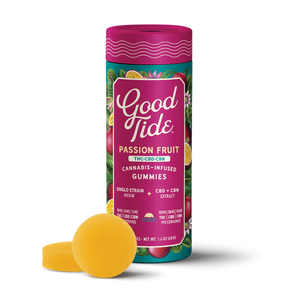 Photograph of product: Good Tide | Rosin Gummies | Passion Fruit | 100mg