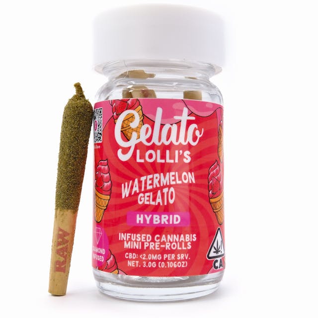 Photograph of product: Watermelon Gelato | .6g x 5 Infused Pre-Roll Pack - 