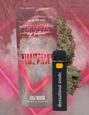Photograph of product: Strawberry Side Piece | Live Resin Disposable | 1g