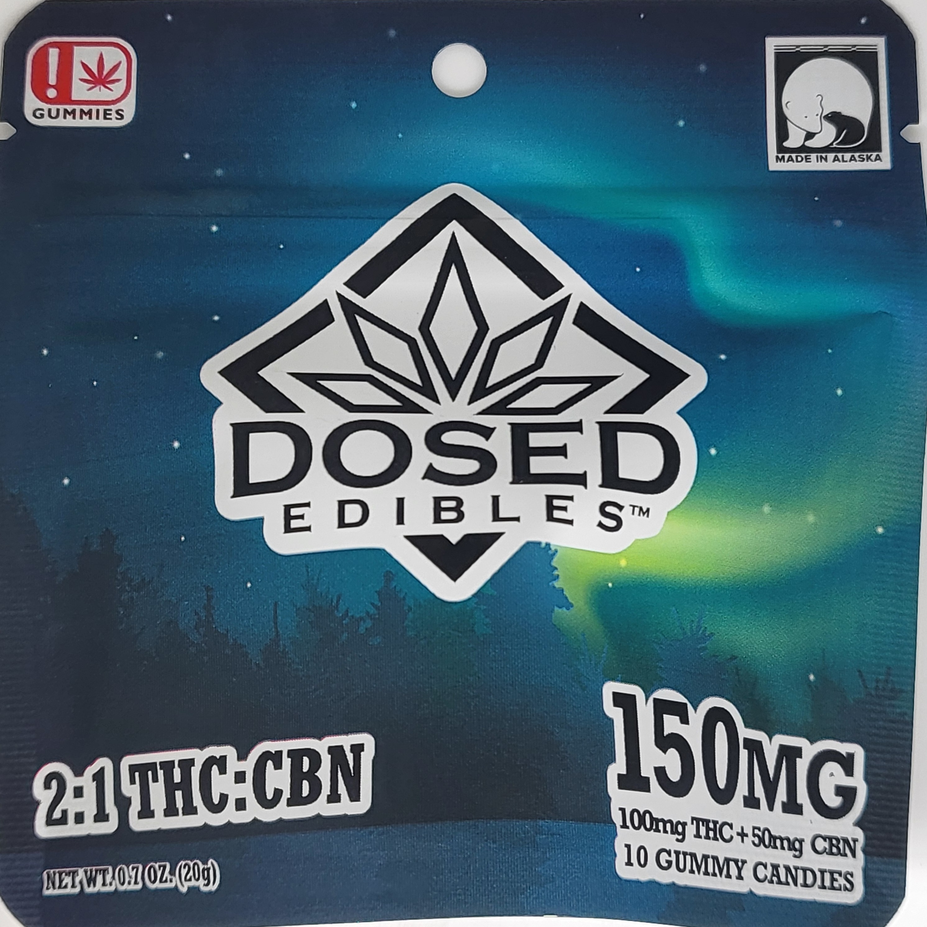 Photograph of product: 2:1 TH-oui-CBN 10 Pack 150mg Gummies by Dosed Edibles