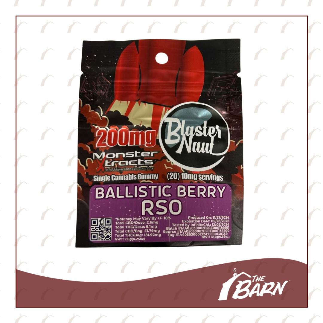 Photograph of product: Monster Blaster Naut 200mg - [RSO] Ballistic Berry - REC