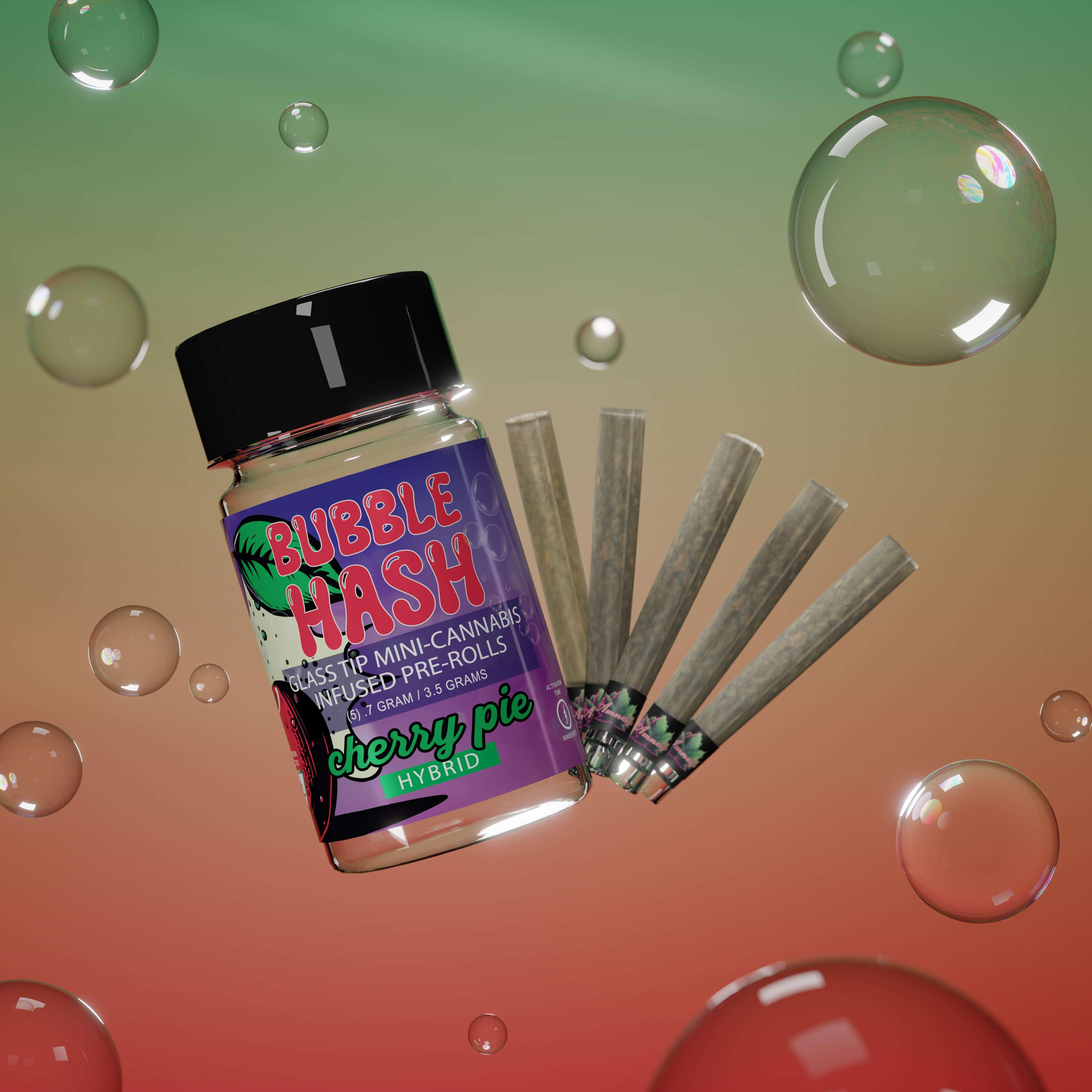 Photograph of product: Amnesia - 5-Pack .7g Bubble au chocolat Infused Prerolls - Cherry Pie