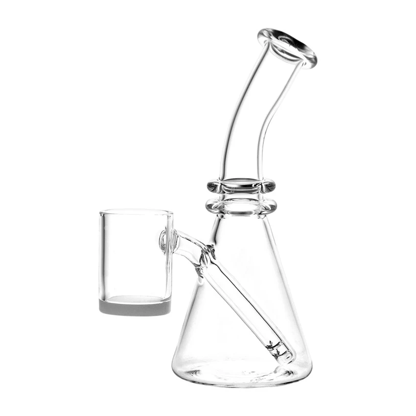 Photograph of product: Mini All-In-One Quartz Dab Rig | 5" | Opaque Bottom Banger