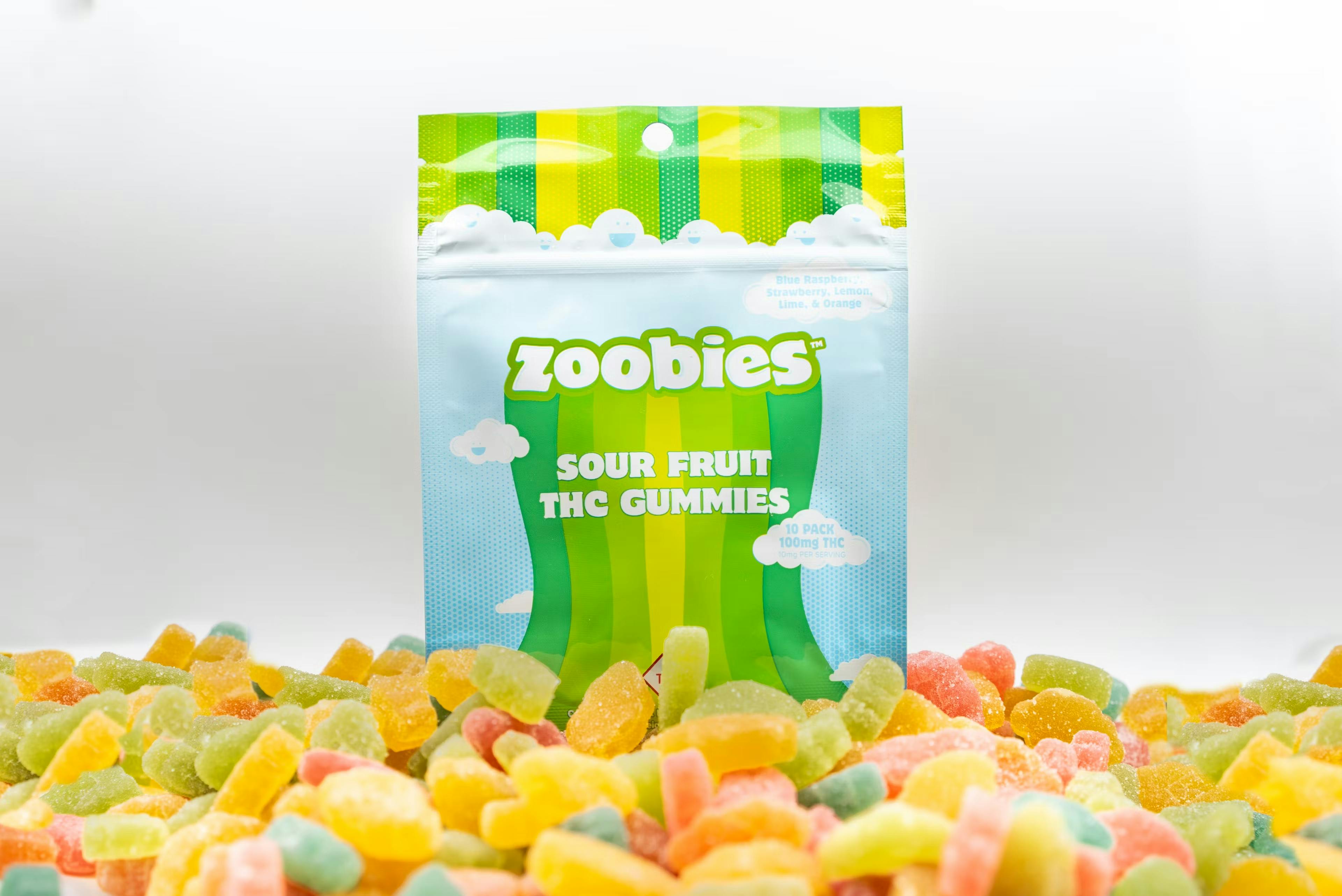 Photograph of product: Oui'd Sour Zoobies (100mg TH-oui) [10pk]