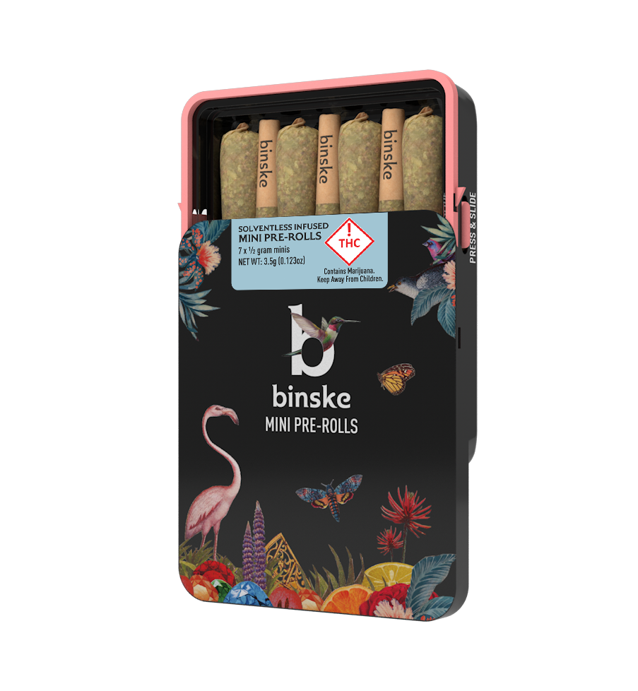 Photograph of product: binske Infused Pre-Roll 7 Pack - Golden Zest (Oui'd)