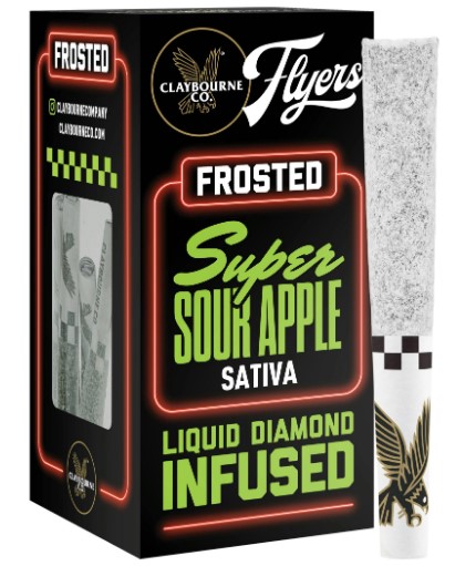 Photograph of product: Claybourne Super Sour Apple Infused Pre-roll (5pk)