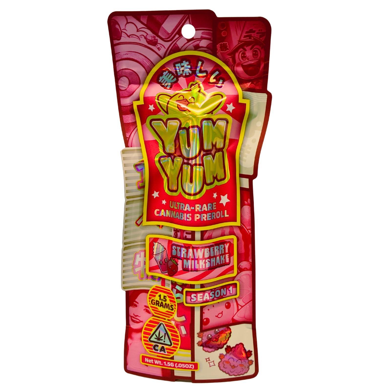 Photograph of product: Yum Yum | Strawberry Milkshake | 1.5 Preroll