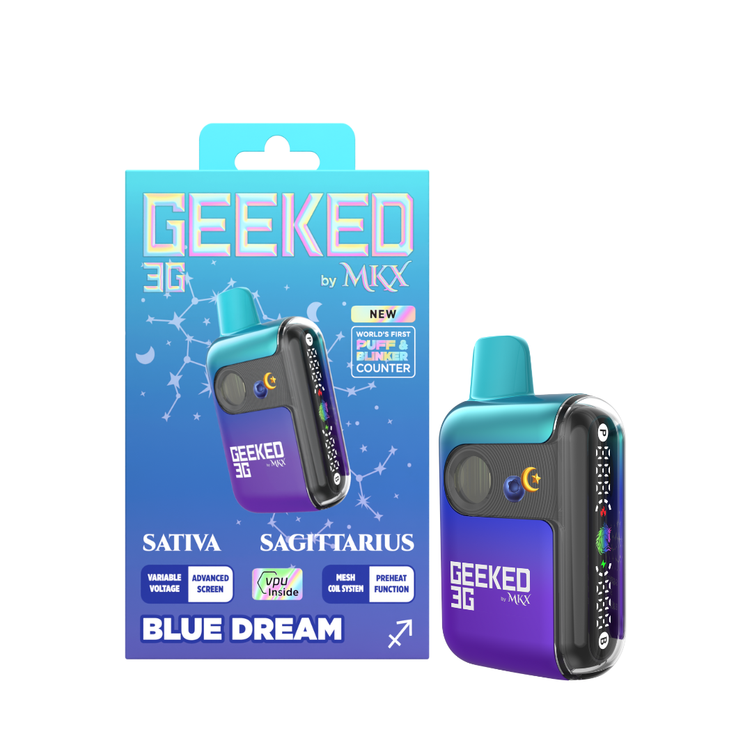 Photograph of product: GEEKED - MKX - BLUE DREAM - DISPOSABLE VAPE - 3G