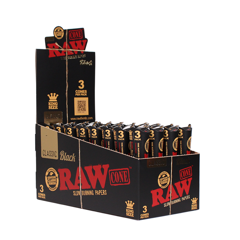 Photograph of product: RAW Black Cones- King (3pk)