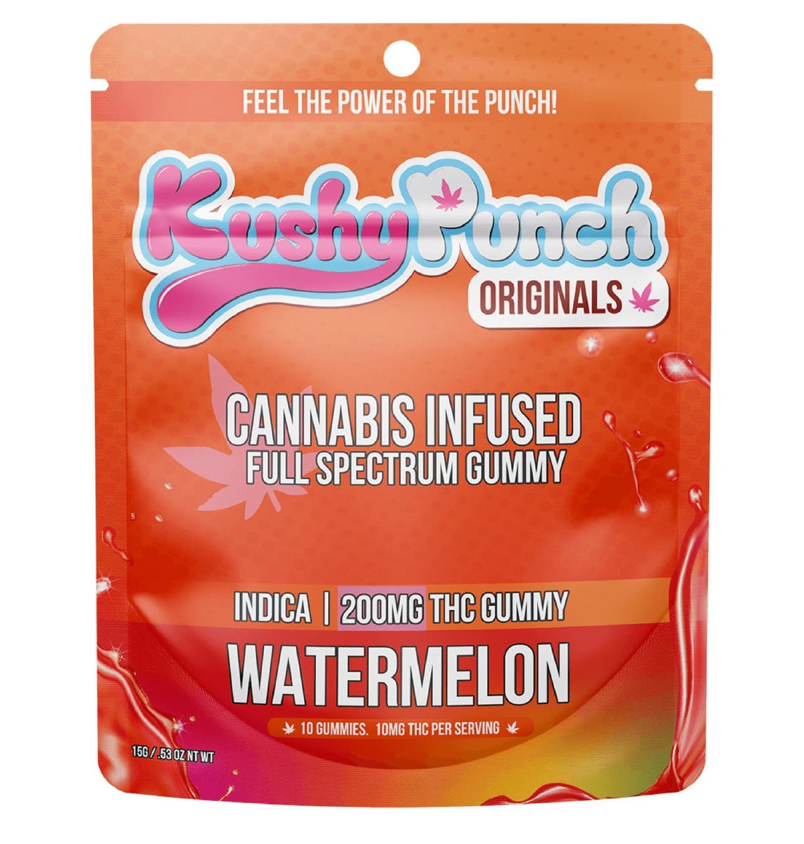 Photograph of product: Kushy Punch Originals Oui'd/Watermelon 200mg Gummy