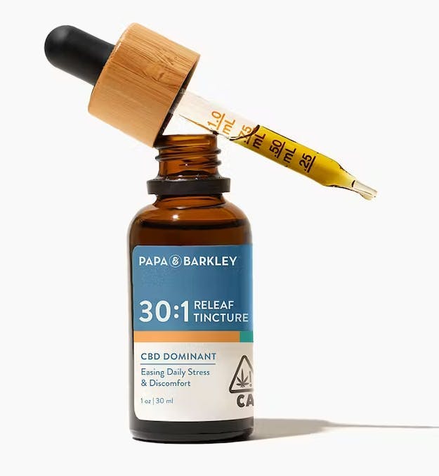 Photograph of product: CBD RICH RELEAF TINCTURE | 30:1 CBD/TH-oui | 30ML | PAPA & BARKLEY