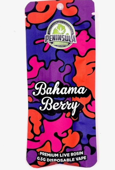 Photograph of product: Peninsula Gardens - Live Rosin Disposable Vape - Bahama Berry