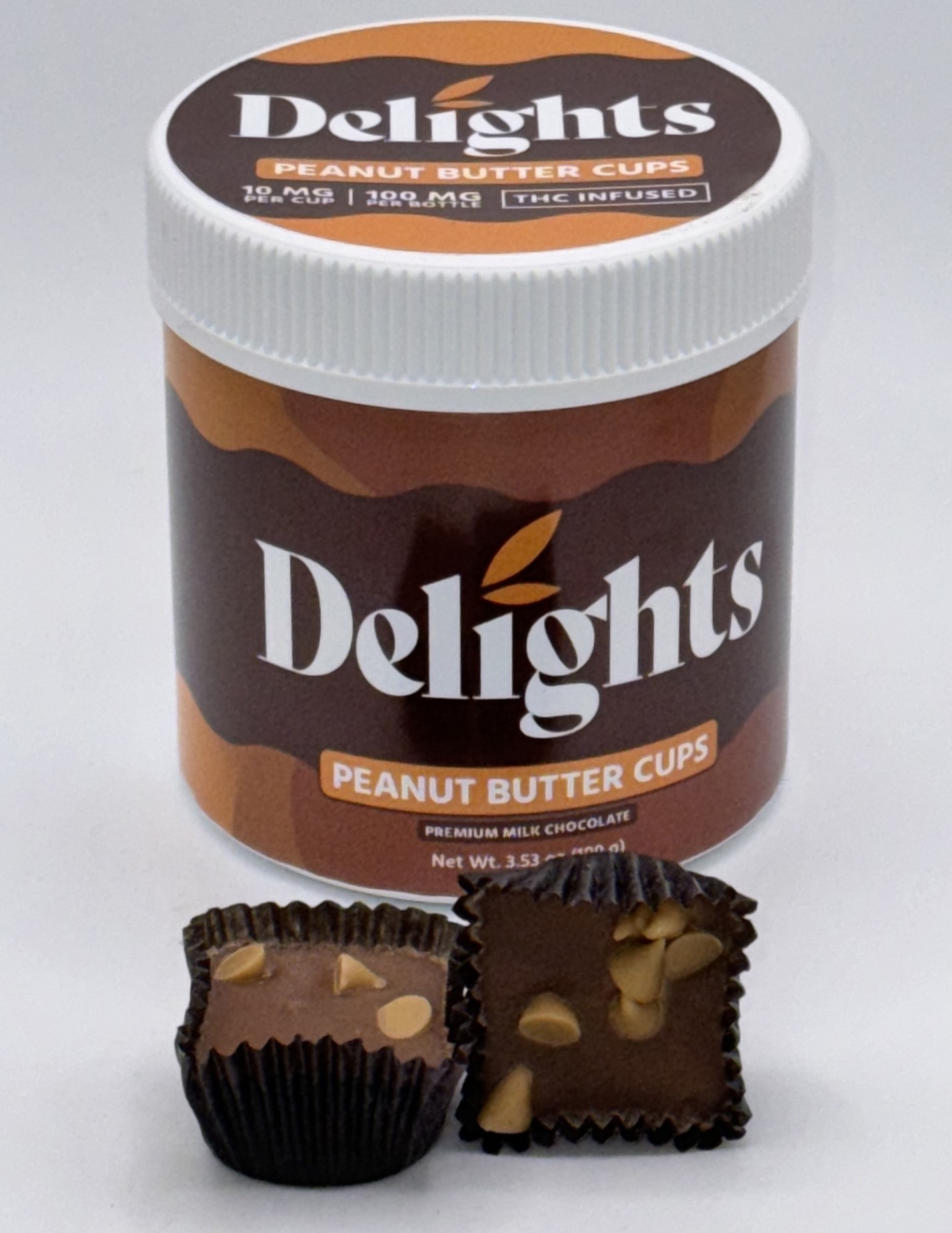 Photograph of product: Delights | Peanut Butter Cups | 10 Pack | 100mg
